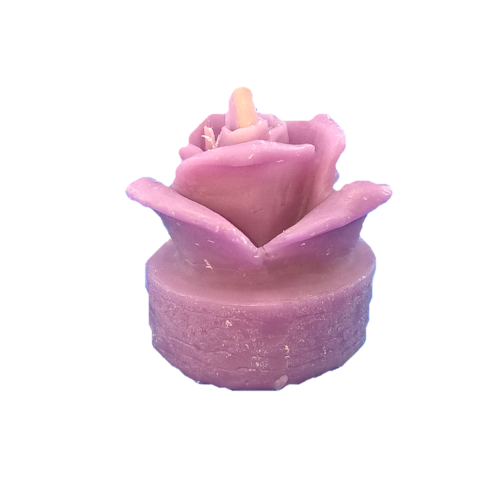 Bougie fleur chauffe-plat rouge