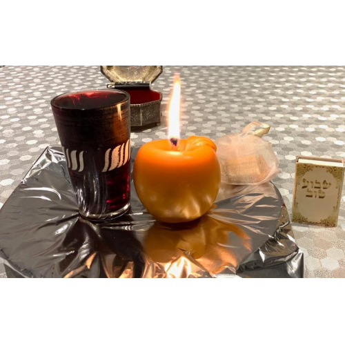 bougie d'havdala en forme de pomme